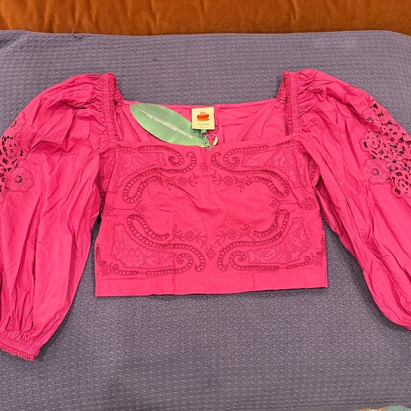 FARM Rio Pink Embroidered Blouse - Picture 6 of 9